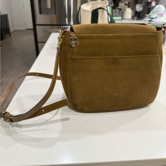 Clare V Turnlock  Louis Crossbody Oat Suede - Picture 6 of 9